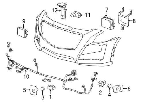 2016 Cadillac CTS Module, Front Rear Diagram for 23410252