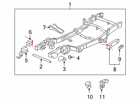2006 Cadillac Escalade ESV Frame & Components Diagram