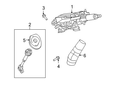 2011 Buick Enclave Steering Column, Steering Wheel Diagram 1 - Thumbnail