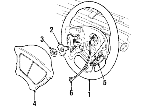 2000 Cadillac Catera Steering Column, Steering Wheel & Trim Diagram