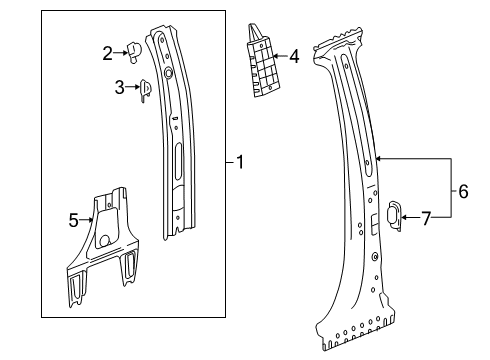 2023 Chevy Silverado 1500 Center Pillar Diagram