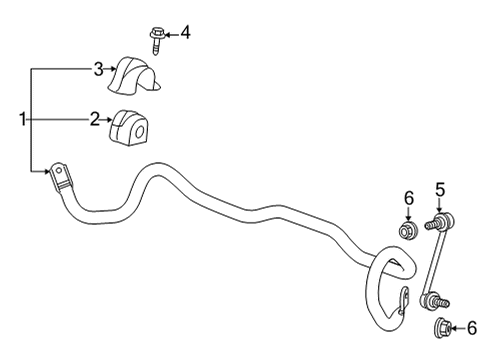 2021 Buick Envision Stabilizer Bar & Components - Front Diagram