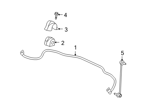 2008 Saturn Aura Stabilizer Bar & Components - Front Diagram
