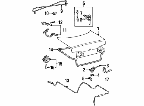2002 Chevy Prizm Latch Assembly Diagram for 94857458