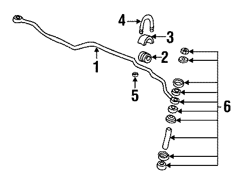 1994 Buick Skylark Stabilizer Bar & Components - Front Diagram
