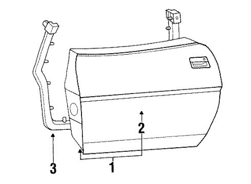 1991 Chevy Corvette Mirror Outside, Black, Rear Driver Side Diagram for 10273679