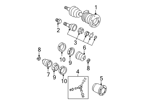1996 Oldsmobile Bravada Axle Shaft & Joints - Front Diagram