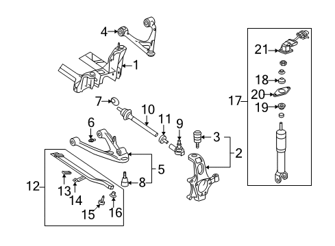 2006 Chevy Corvette Upper Control Arm, Rear Driver Side Diagram for 10332514