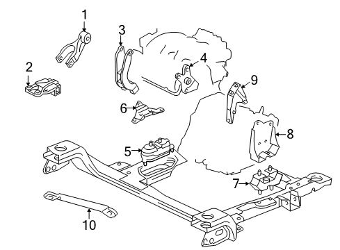 2005 Saturn Relay Engine & Trans Mounting Diagram