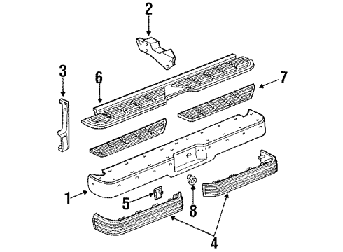 1990 GMC C3500 Rear Bumper Diagram