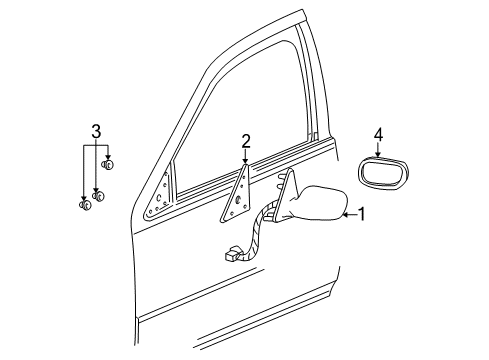 2003 Cadillac Seville Outside Mirrors Diagram