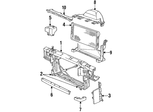 1994 Buick Commercial Chassis Radiator & Components, Cooling Fan Diagram