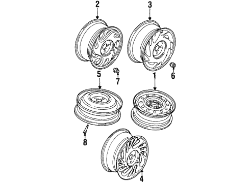 1999 Saturn SL2 Wheels Diagram