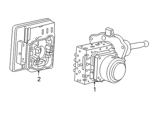 2024 Cadillac XT6 ABS Components Diagram