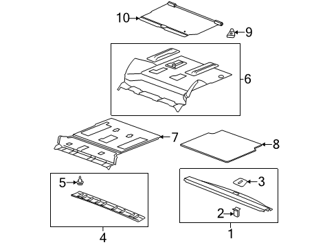 2012 Cadillac Escalade ESV Interior Trim - Rear Body Diagram
