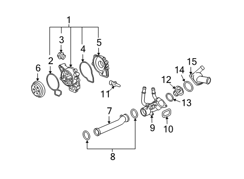 2010 Chevy HHR Cooling System, Radiator, Water Pump, Cooling Fan Diagram