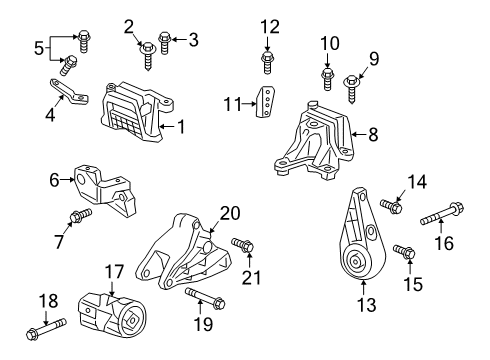 2022 Chevy Blazer Engine & Trans Mounting Diagram