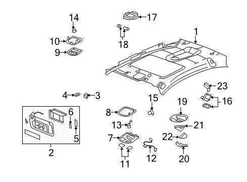 2008 Saturn Aura Interior Trim - Roof Diagram