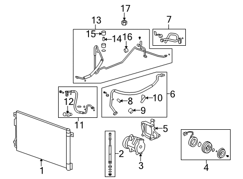 2012 GMC Acadia A/C Condenser, Compressor & Lines Diagram