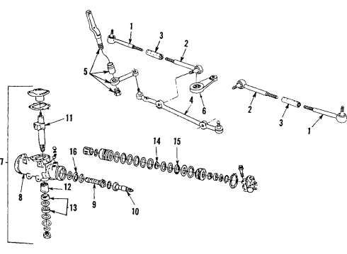 1986 Oldsmobile Custom Cruiser P/S Pump & Hoses, Steering Gear & Linkage Diagram