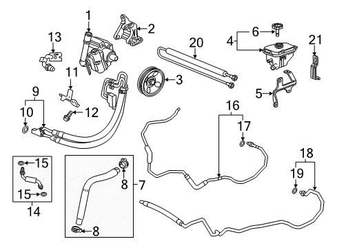 2019 Cadillac XTS P/S Pump & Hoses, Steering Gear & Linkage Diagram