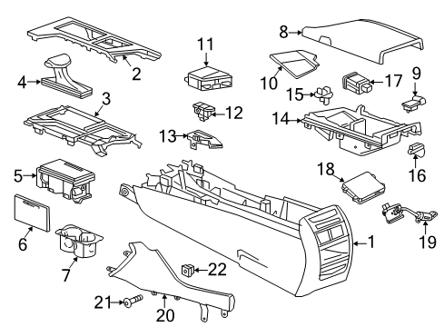 2017 Cadillac CT6 Compartment Retainer Diagram for 23241780