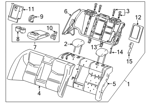 2016 Cadillac ATS Rear Seat Components Diagram
