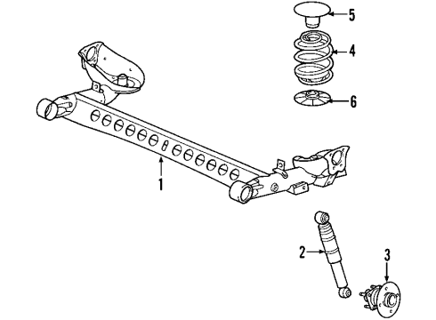 2010 Chevy HHR Rear Axle, Suspension Components Diagram
