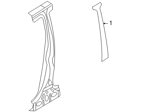 2010 Pontiac G3 Exterior Trim - Pillars, Rocker & Floor Diagram