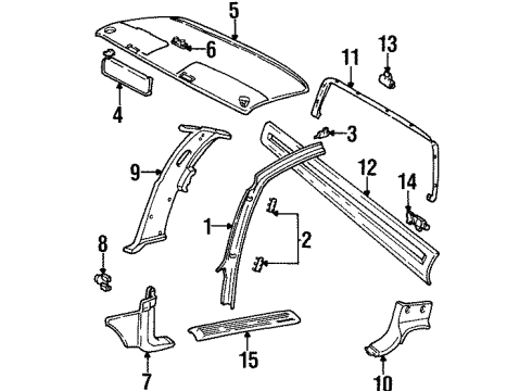 1990 GMC C3500 Interior Trim - Cab Diagram