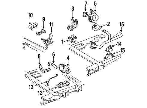1992 Oldsmobile Cutlass Supreme Engine & Trans Mounting Diagram