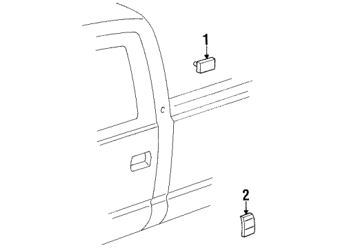 1994 GMC C3500 Exterior Trim - Cab Diagram
