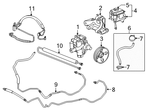 2012 Buick LaCrosse P/S Pump & Hoses, Steering Gear & Linkage Diagram