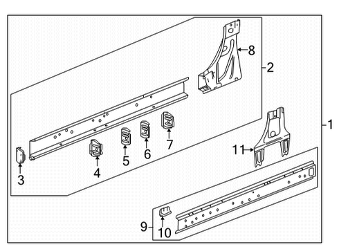 2023 GMC Sierra 2500 HD Rocker Panel Diagram