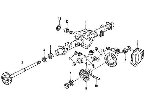 1993 Chevy G20 Rear Axle, Differential, Propeller Shaft Diagram