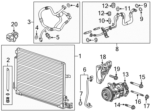2021 Chevy Camaro Clutch & Pulley Diagram for 84815640