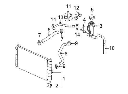 2006 Saturn Ion Radiator & Components Diagram
