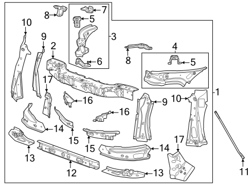 2023 GMC Canyon Radiator Support Diagram