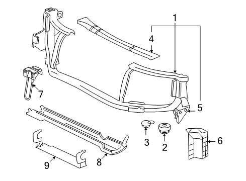 2007 Buick Rainier Radiator Support Diagram