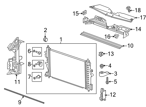 2019 Chevy Cruze Radiator & Components Diagram