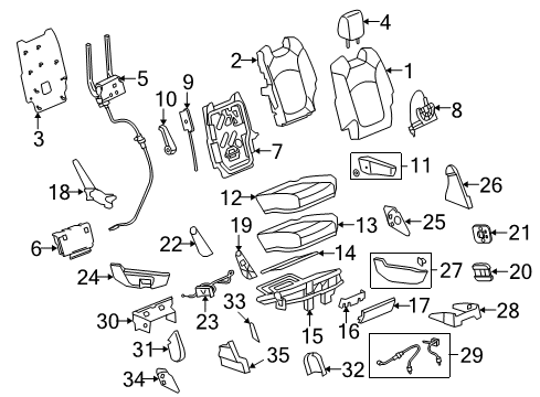 2012 GMC Acadia Second Row Seats Diagram
