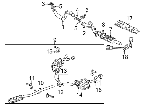 2003 Cadillac Seville Exhaust Components Diagram