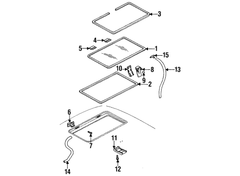 1996 Pontiac Trans Sport Weatherstrip Diagram for 10226572