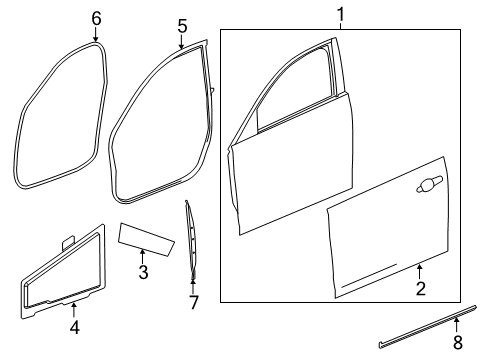 2017 Cadillac CTS Front Door Diagram