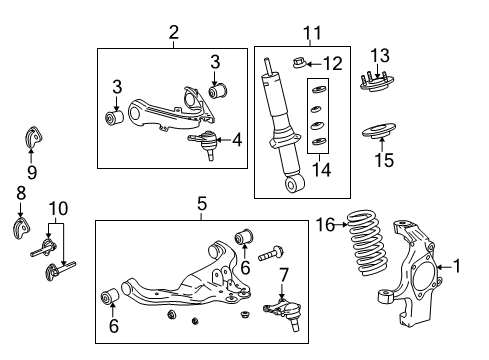2004 Chevy Colorado Lower Control Arm, Driver Side Diagram for 15104115