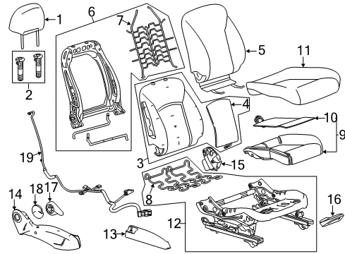 2017 Chevy Sonic Passenger Seat Components Diagram
