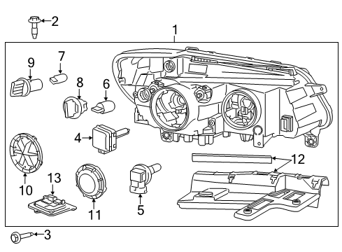 2017 Chevy SS Bulbs Diagram