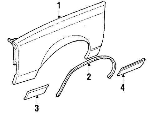 1984 Oldsmobile Cutlass Supreme Molding, Front Driver Side Diagram for 22507465