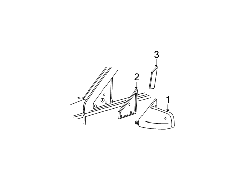 1999 GMC C3500 Outside Mirrors Diagram 3 - Thumbnail