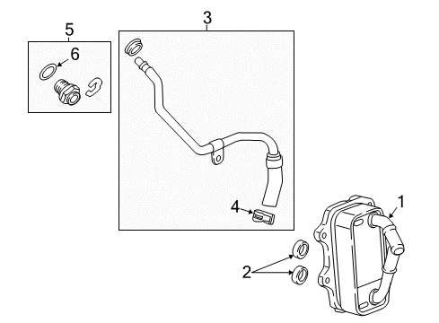 2022 Cadillac XT5 Oil Cooler Diagram